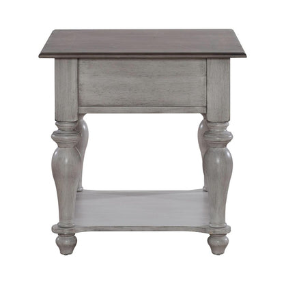 Liberty Furniture - Ocean Isle Drawer End Table in Antique White w/ Weathered Pine - 303W-OT1020 veiw 6