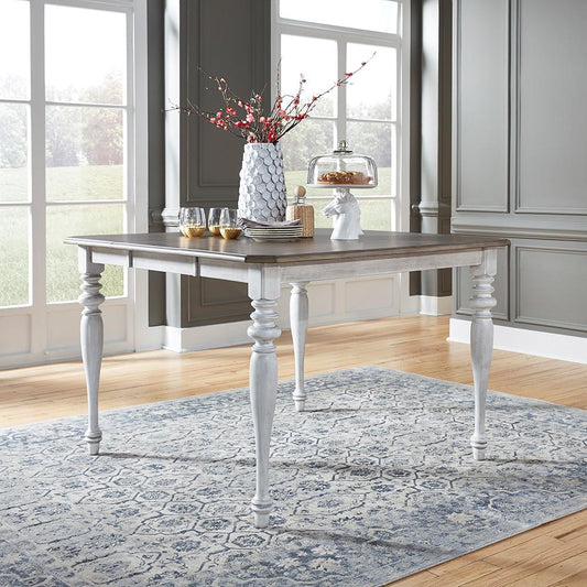 Liberty Furniture - Ocean Isle Gathering Table in Antique White w/ Weathered Pine - 303W-G5454 veiw 1
