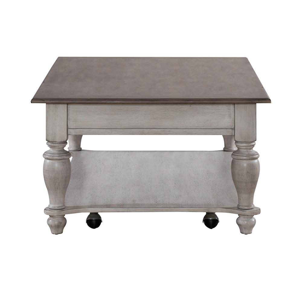 Liberty Furniture - Ocean Isle Rectangular Cocktail Table in Antique White w/ Weathered Pine - 303W-OT1010 veiw 4