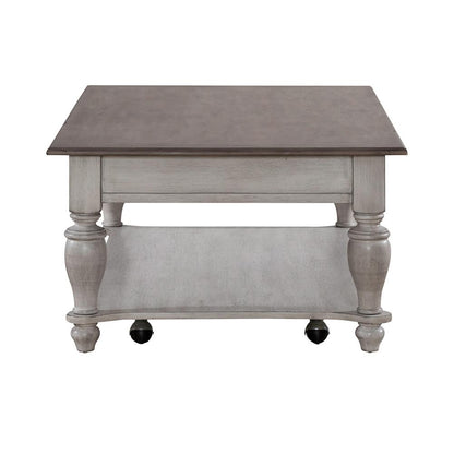 Liberty Furniture - Ocean Isle Rectangular Cocktail Table in Antique White w/ Weathered Pine - 303W-OT1010 veiw 4