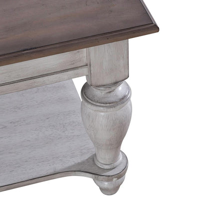 Liberty Furniture - Ocean Isle Rectangular Cocktail Table in Antique White w/ Weathered Pine - 303W-OT1010 veiw 6