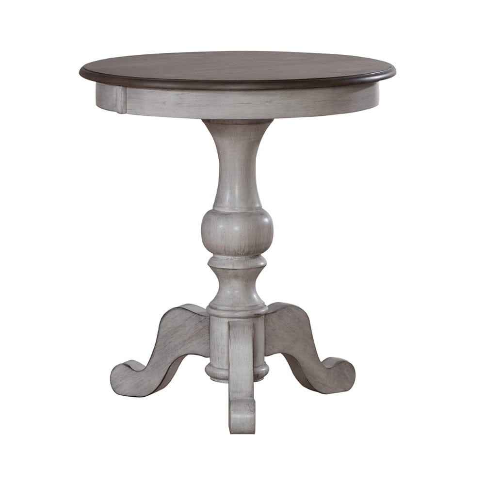 Liberty Furniture - Ocean Isle Round End Table in Antique White w/ Weathered Pine - 303W-OT1022 veiw 3