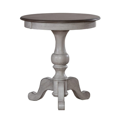 Liberty Furniture - Ocean Isle Round End Table in Antique White w/ Weathered Pine - 303W-OT1022 veiw 3