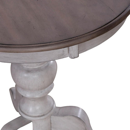 Liberty Furniture - Ocean Isle Round End Table in Antique White w/ Weathered Pine - 303W-OT1022 veiw 5
