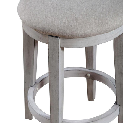 Liberty Furniture - Ocean Isle Uph Console Stool in Antique White w/ Weathered Pine - 303W-OT9001 veiw 3