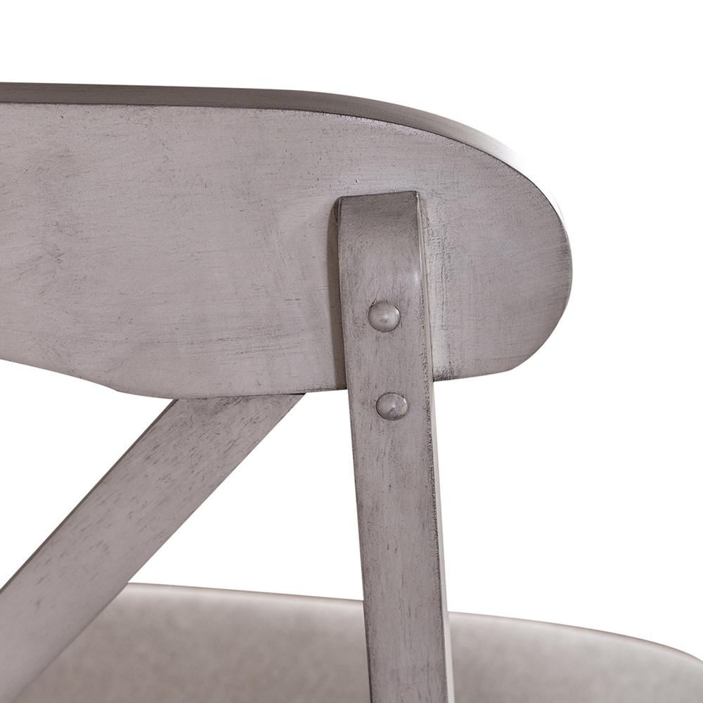 Liberty Furniture - Ocean Isle Uph X Back Counter Chair  in Antique White w/ Weathered Pine - 303W-B300124 veiw 6