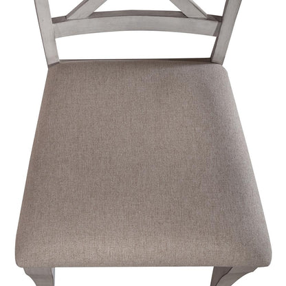 Liberty Furniture - Ocean Isle Uph X Back Side Chair  in Antique White w/ Weathered Pine - 303W-C3001S veiw 7