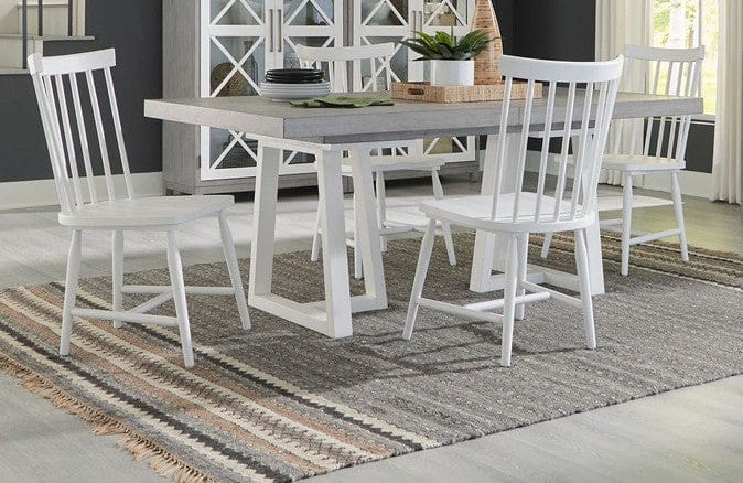 Liberty Furniture - Palmetto Heights - Opt 5 Piece Double Pedestal Table Set in White - 499-DR-O52PS view 1