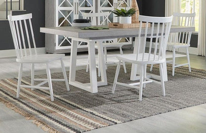 Liberty Furniture - Palmetto Heights - Opt 5 Piece Double Pedestal Table Set in White - 499-DR-O52PS view 1