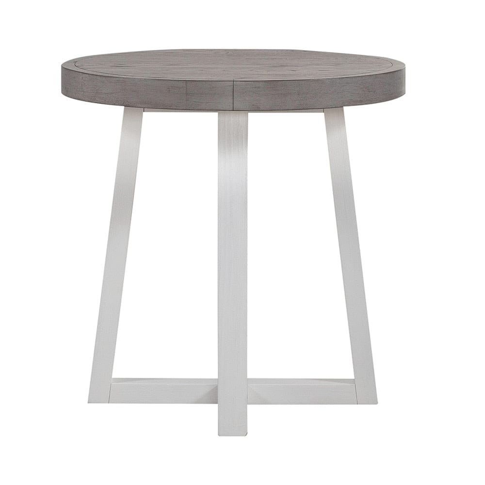 Liberty Furniture - Palmetto Heights Round End Table in Shell White & Driftwood - 499-OT1022 veiw 3