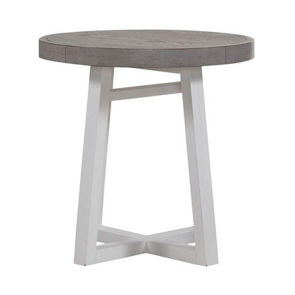 Liberty Furniture - Palmetto Heights Round End Table in Shell White & Driftwood - 499-OT1022 veiw 4