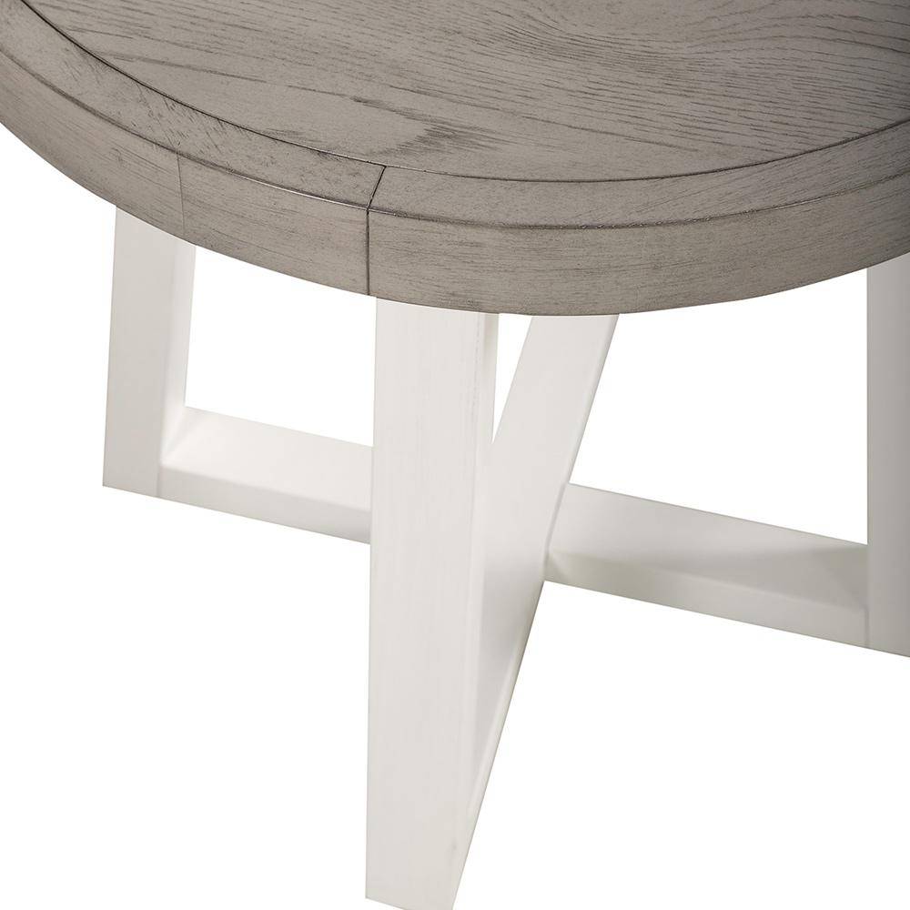 Liberty Furniture - Palmetto Heights Round End Table in Shell White & Driftwood - 499-OT1022 veiw 6