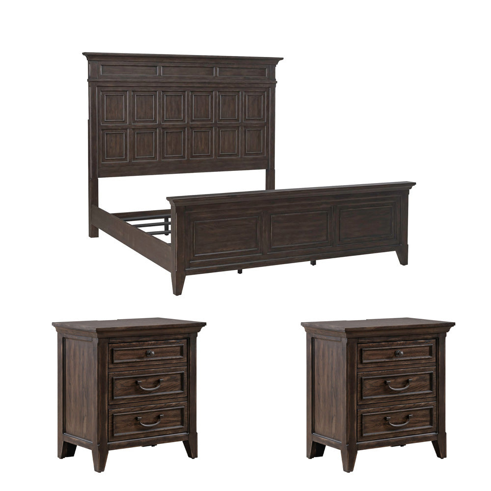 Liberty Furniture - Paradise Valley King Panel Bed, 2 Nightstands - 297-BR-KPB2NS view 1