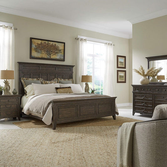 Liberty Furniture - Paradise Valley - King Panel Bed, Dresser & Mirror, Night Stand in Brown - 297-BR-KPBDMN view 1