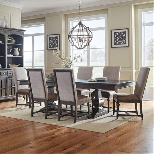 Liberty Furniture - Paradise Valley Opt 7 Piece Trestle Table Set  in Saddle Brown - 297-DR-O7TRS veiw 1