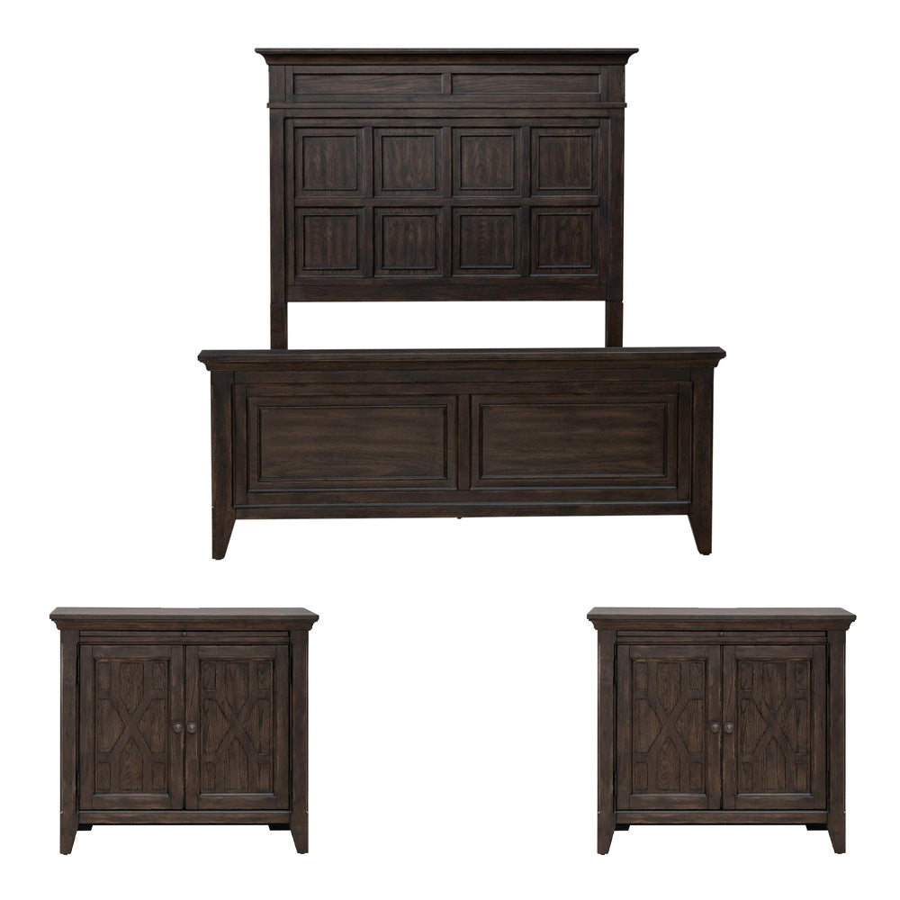 Liberty Furniture - Paradise Valley Queen Panel Bed, 2 Bedside Chests - 297-BR-QPB2BSC view 1