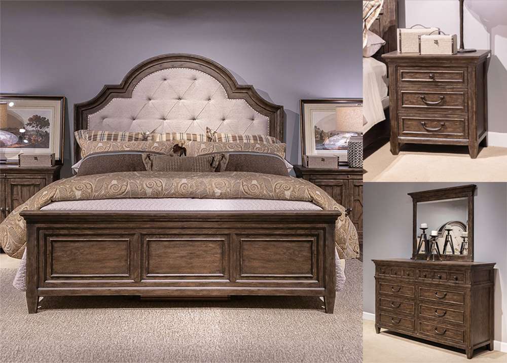 Liberty Furniture - Paradise Valley Queen Uph Bed, Dresser & Mirror, Night Stand  - 297-BR-QUBDMN veiw 1
