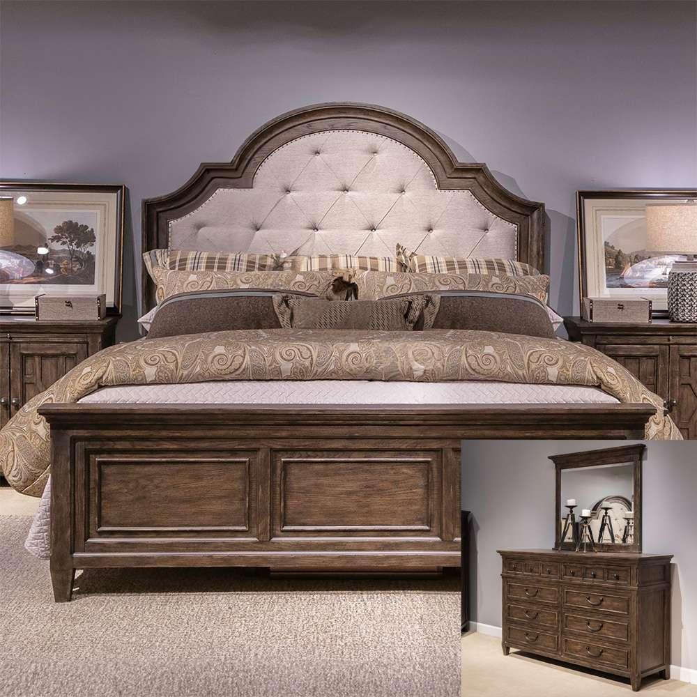 Liberty Furniture - Paradise Valley Queen Uph Bed, Dresser & Mirror  - 297-BR-QUBDM veiw 1