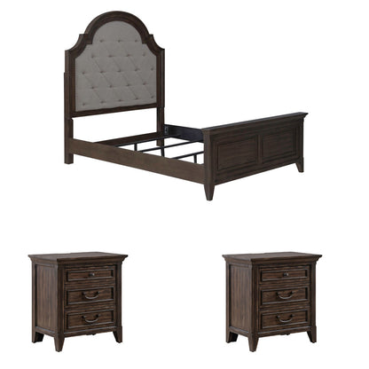 liberty-furniture-paradise-valley-queen-upholstered-bed-2-nightstands-297-br-qub2ns view 1