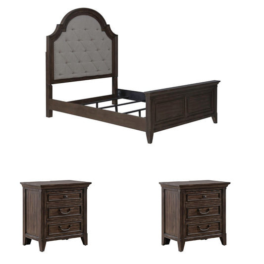 liberty-furniture-paradise-valley-queen-upholstered-bed-2-nightstands-297-br-qub2ns view 1