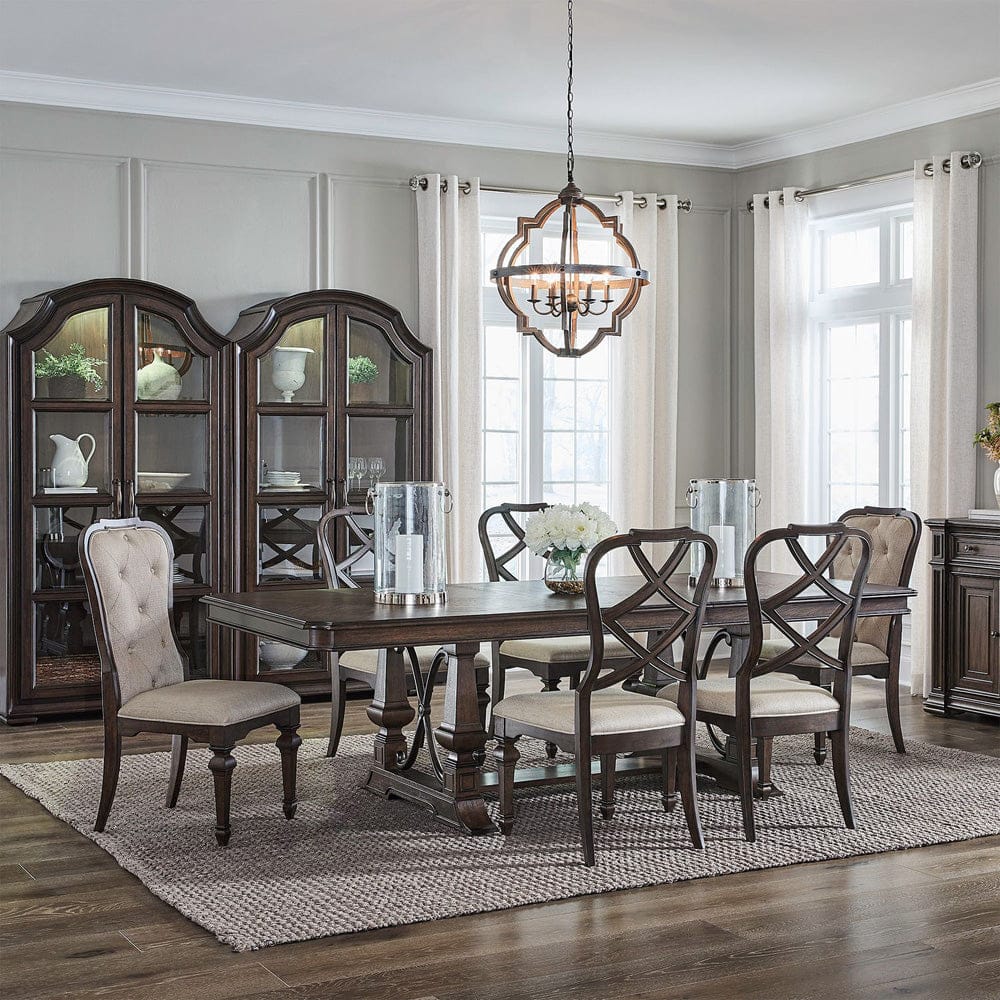 Liberty Furniture - Provence Park - Alt 7 Piece Trestle Table Set in Brown - 765-DR-A7TRS view 1