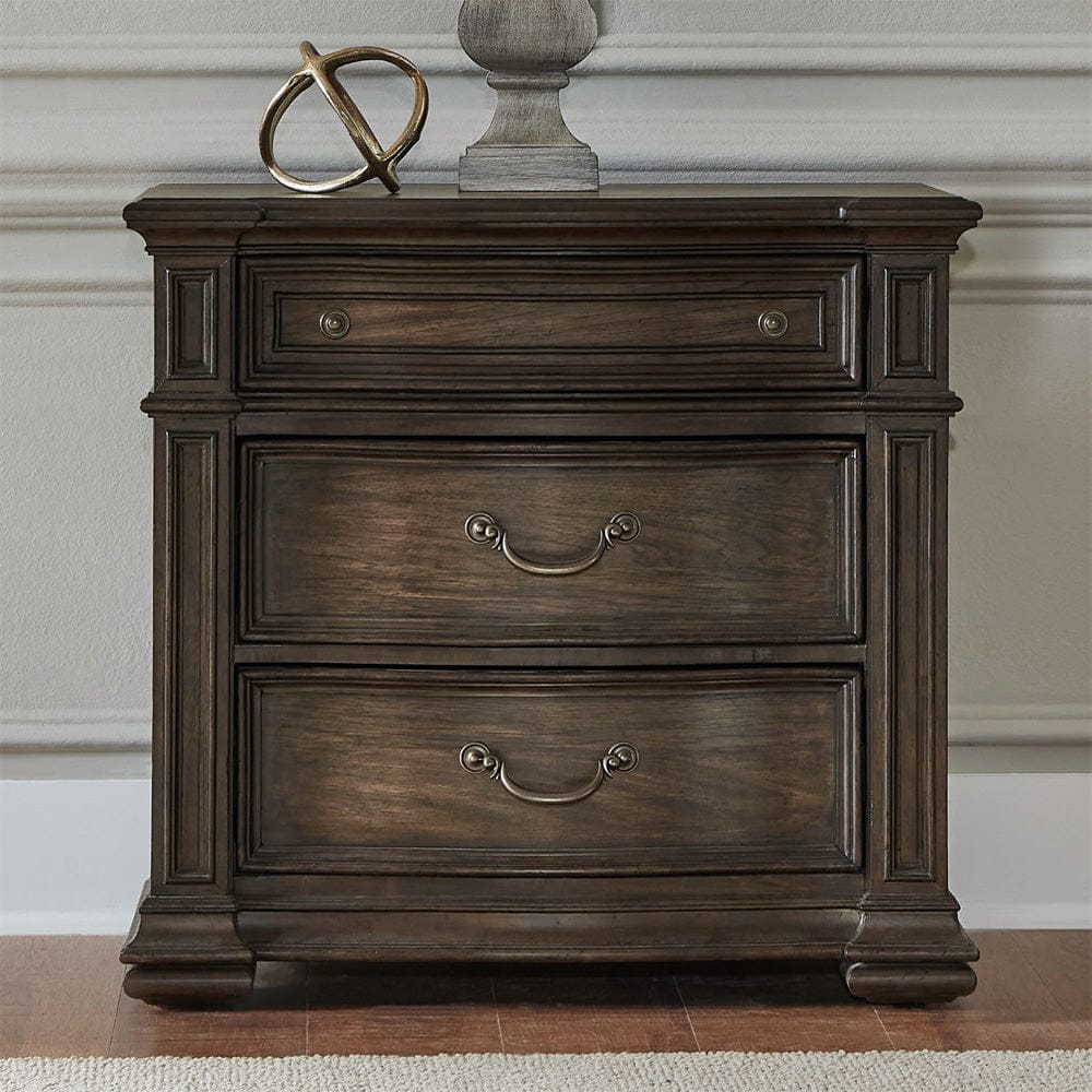 Liberty Furniture - Provence Park - Bedside Chest w/ Charging Station in Brown - 765-BR62 view 1