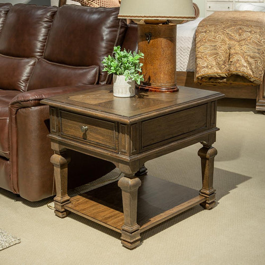 Liberty Furniture - Provence Park Drawer End Table in Chateau Brown - 765-OT1020 veiw 1