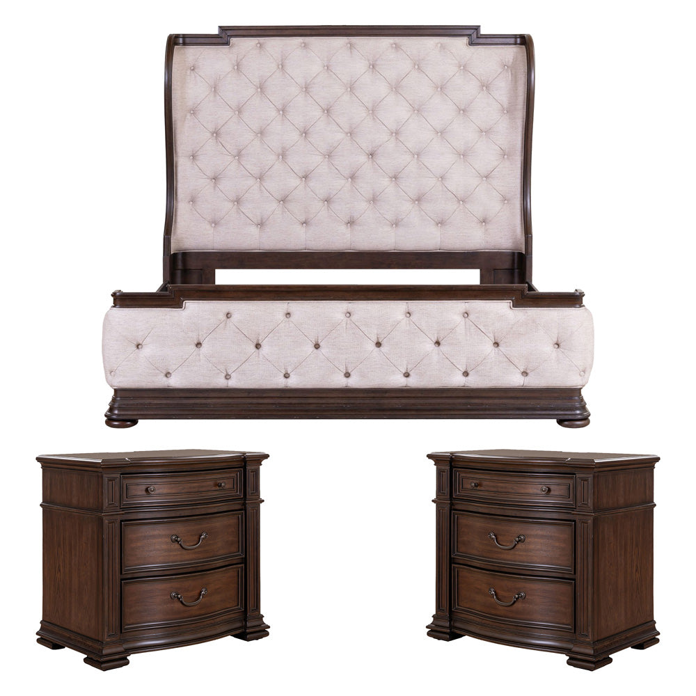 Liberty Furniture - Provence Park King Shelter Bed, 2 Bedside Chests - 765-BR-KSH2BSC view 1