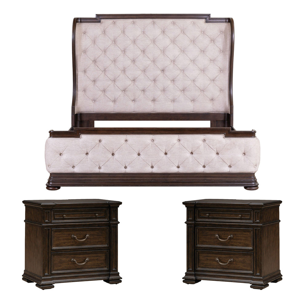 Liberty Furniture - Provence Park King Shelter Bed, 2 Night Stands - 765-BR-KSH2NS view 1