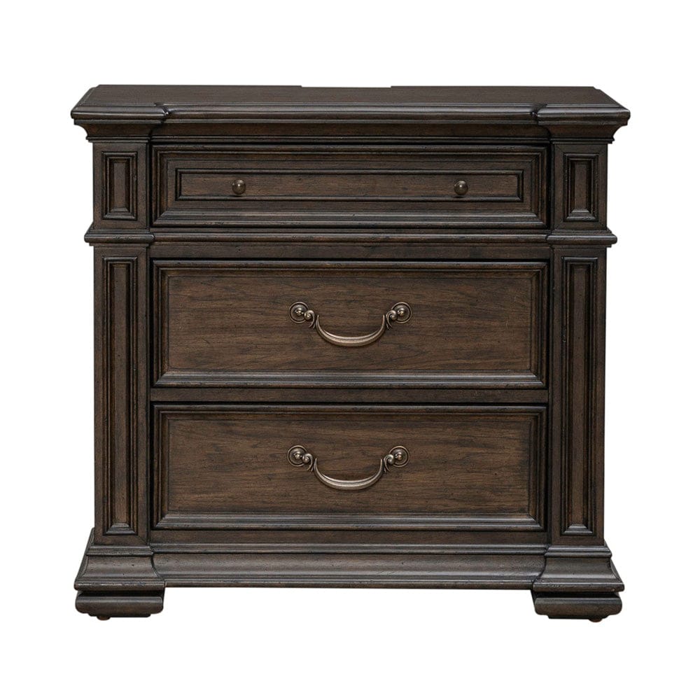 Liberty Furniture - Provence Park - Nightstand w/ Charging Station in Brown - 765-BR61 view 3