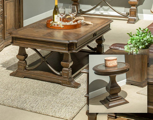 Liberty Furniture - Provence Park Opt 3 Piece Set  in Chateau Brown - 765-OT-O3PCS veiw 1