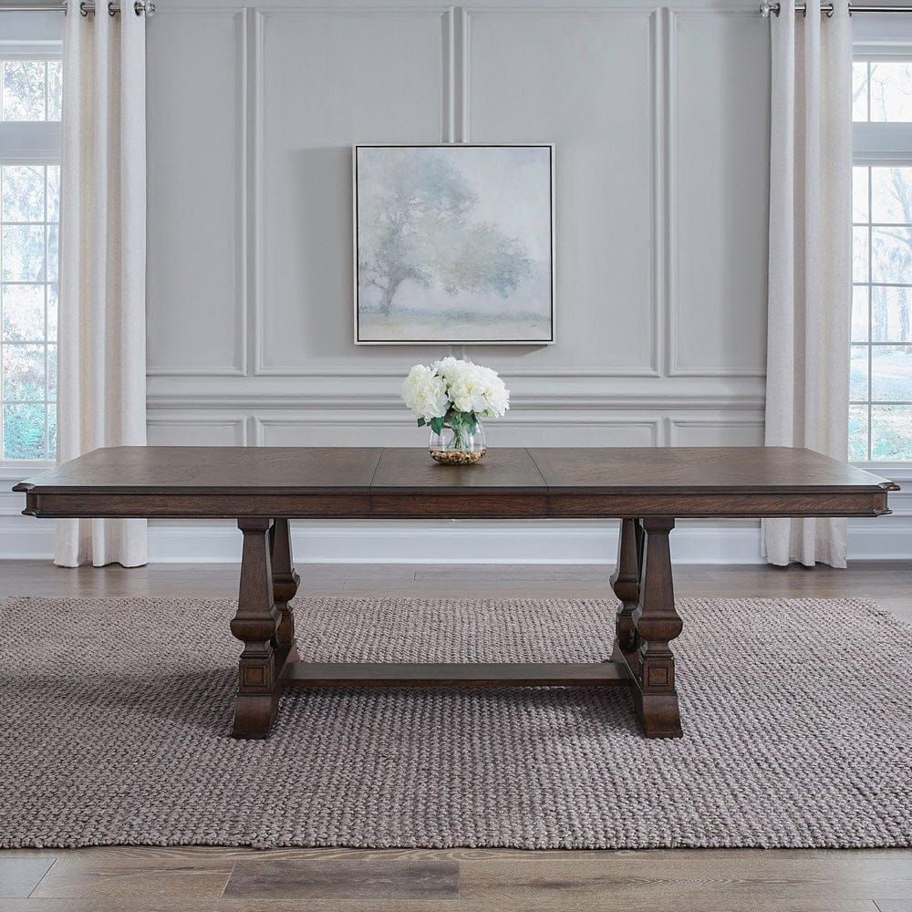 Liberty Furniture - Provence Park - Trestle Table Set in Brown - 765-DR-TRS view 1