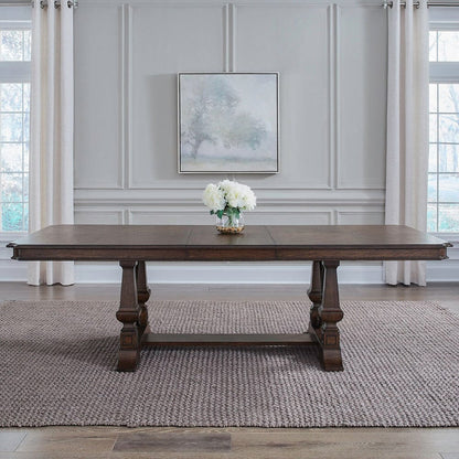 Liberty Furniture - Provence Park - Trestle Table Set in Brown - 765-DR-TRS view 1