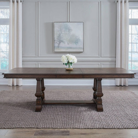 Liberty Furniture - Provence Park - Trestle Table Set in Brown - 765-DR-TRS view 1