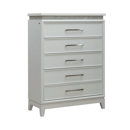 Liberty Furniture - Reflections - 5 Drawer Chest w/ Lights in White - 781-BR41 view 3