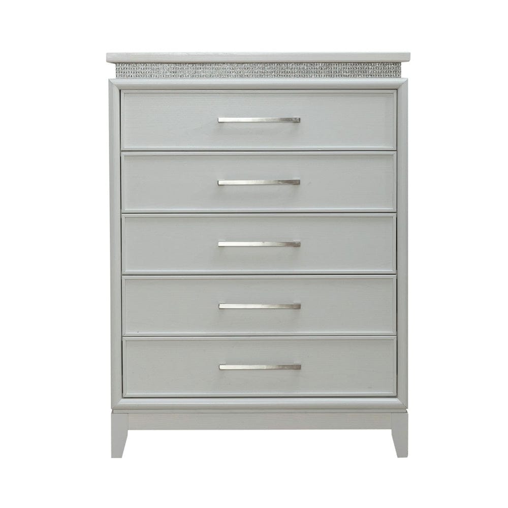Liberty Furniture - Reflections - 5 Drawer Chest w/ Lights in White - 781-BR41 view 4