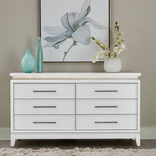 Liberty Furniture - Reflections - 6 Drawer Dresser w/ Lights in White - 781-BR31 view 1