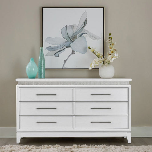 Liberty Furniture - Reflections - 6 Drawer Dresser w/ Lights in White - 781-BR31 view 2