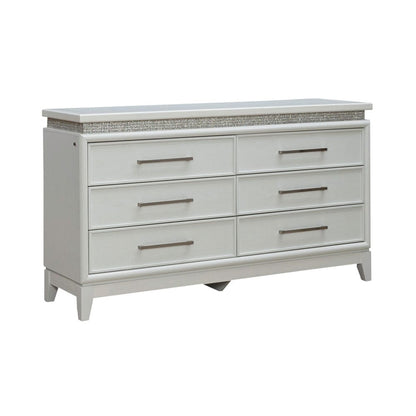 Liberty Furniture - Reflections - 6 Drawer Dresser w/ Lights in White - 781-BR31 view 3