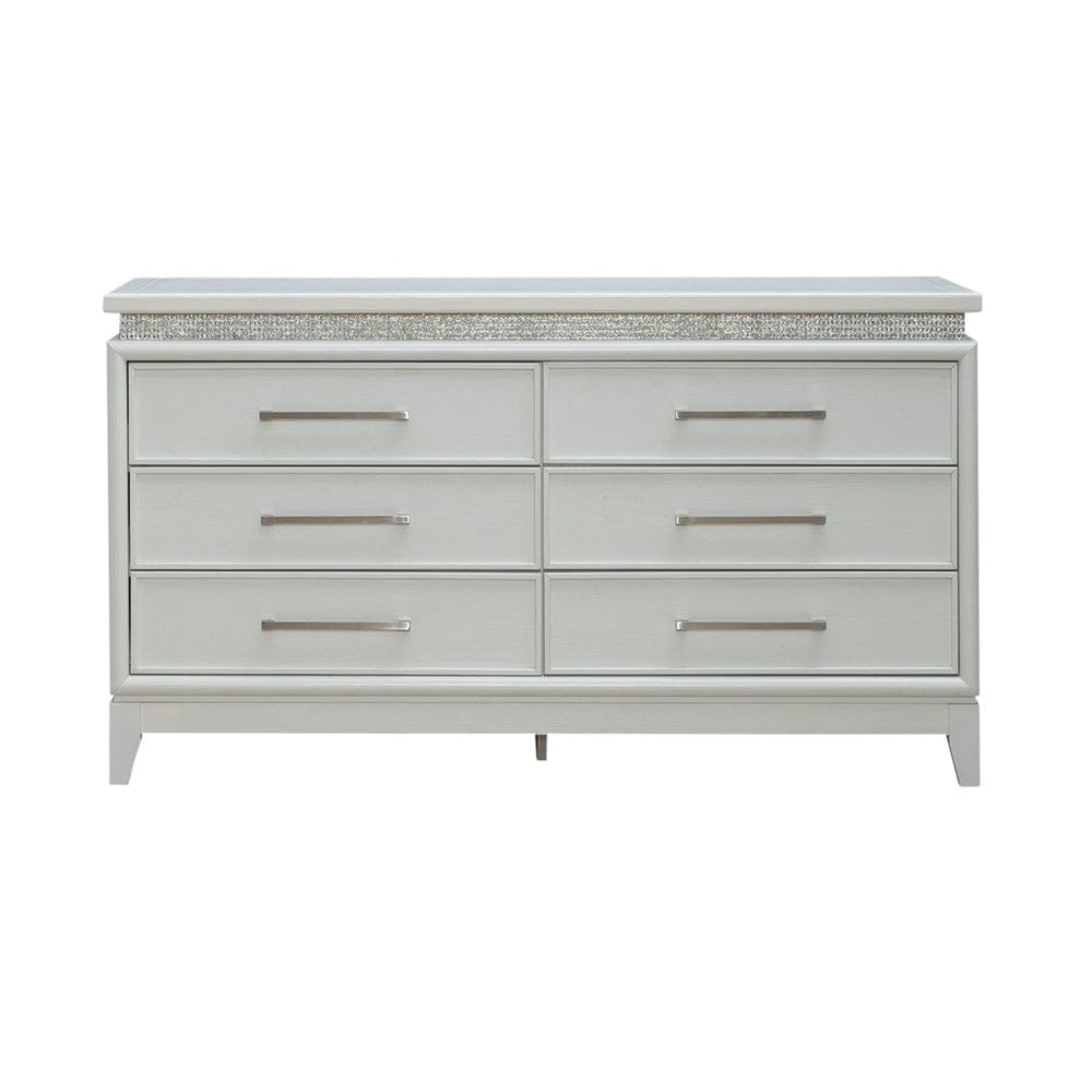 Liberty Furniture - Reflections - 6 Drawer Dresser w/ Lights in White - 781-BR31 view 4
