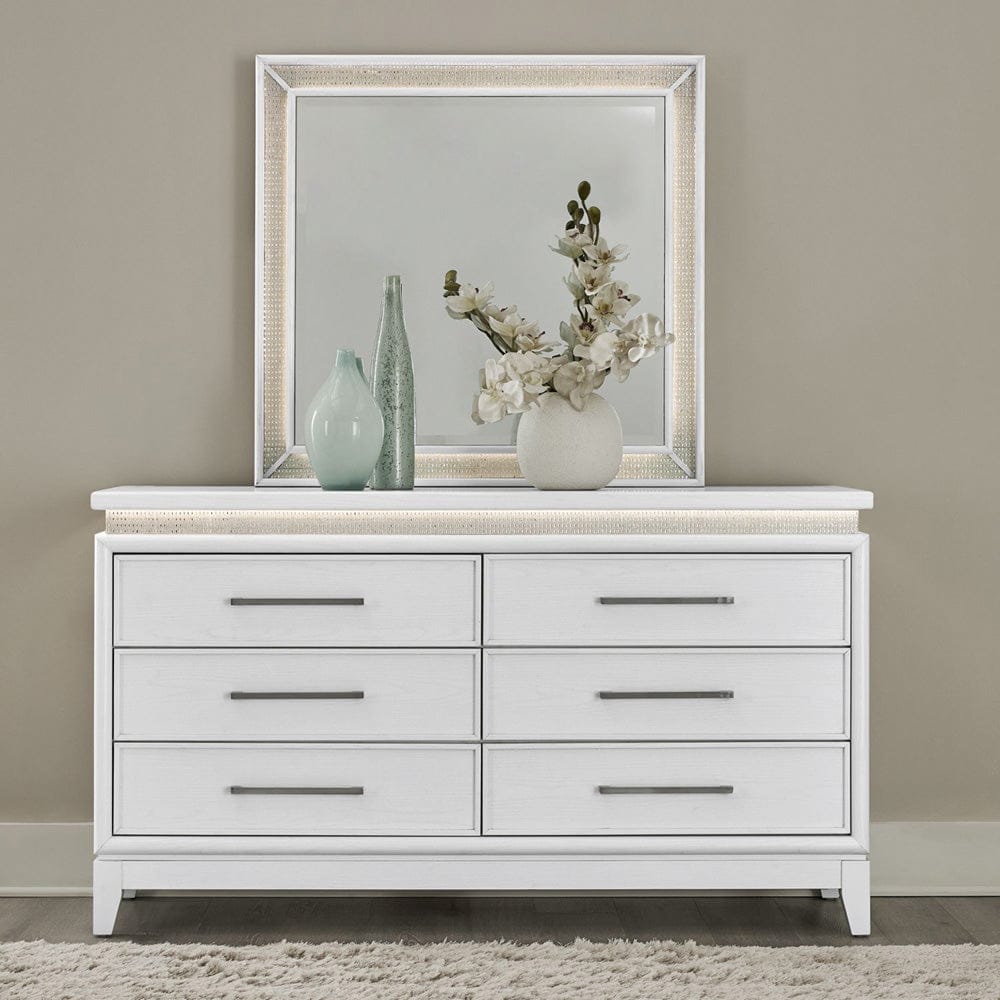 Liberty Furniture - Reflections - Dresser & Mirror in White - 781-BR-DM view 1