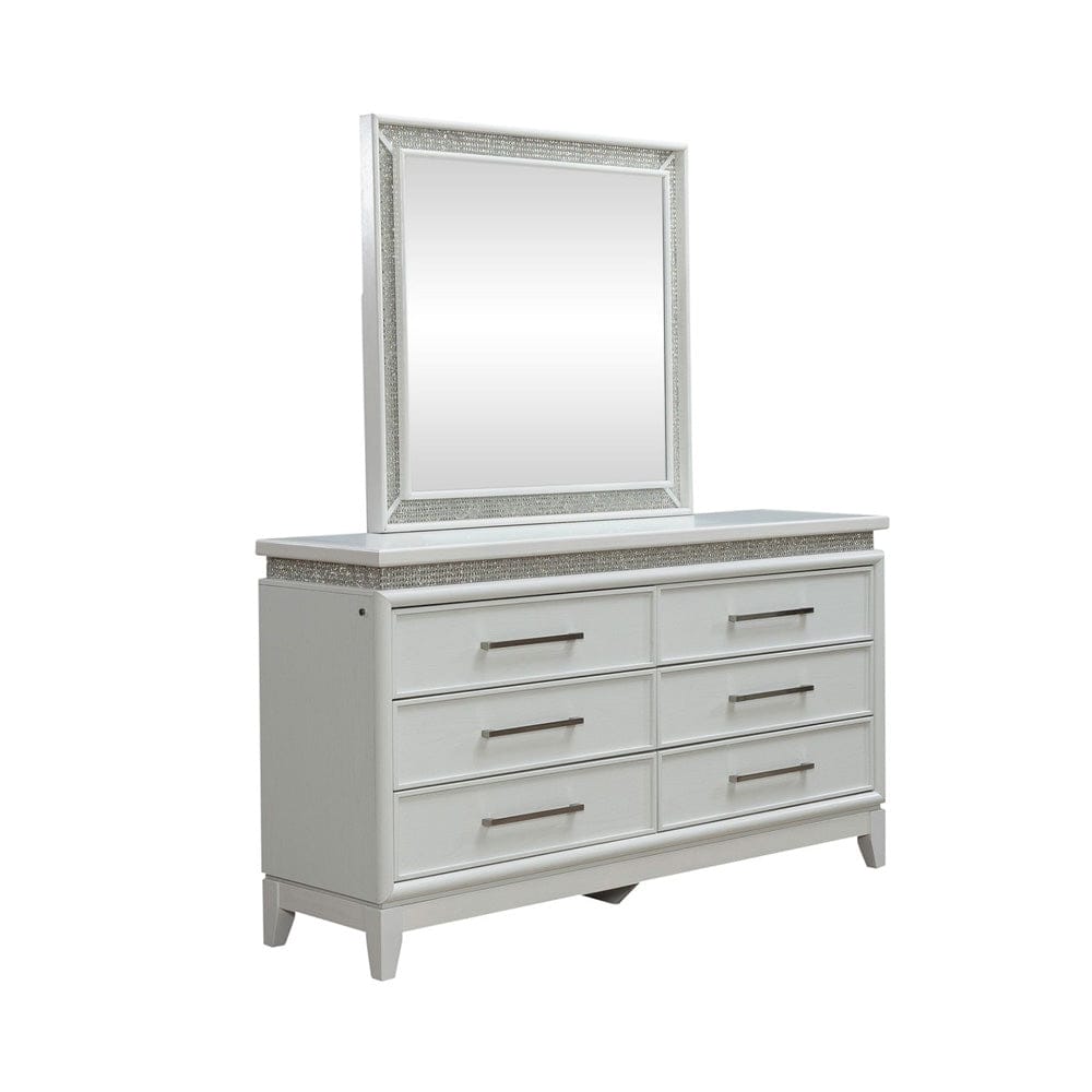 Liberty Furniture - Reflections - Dresser & Mirror in White - 781-BR-DM view 3