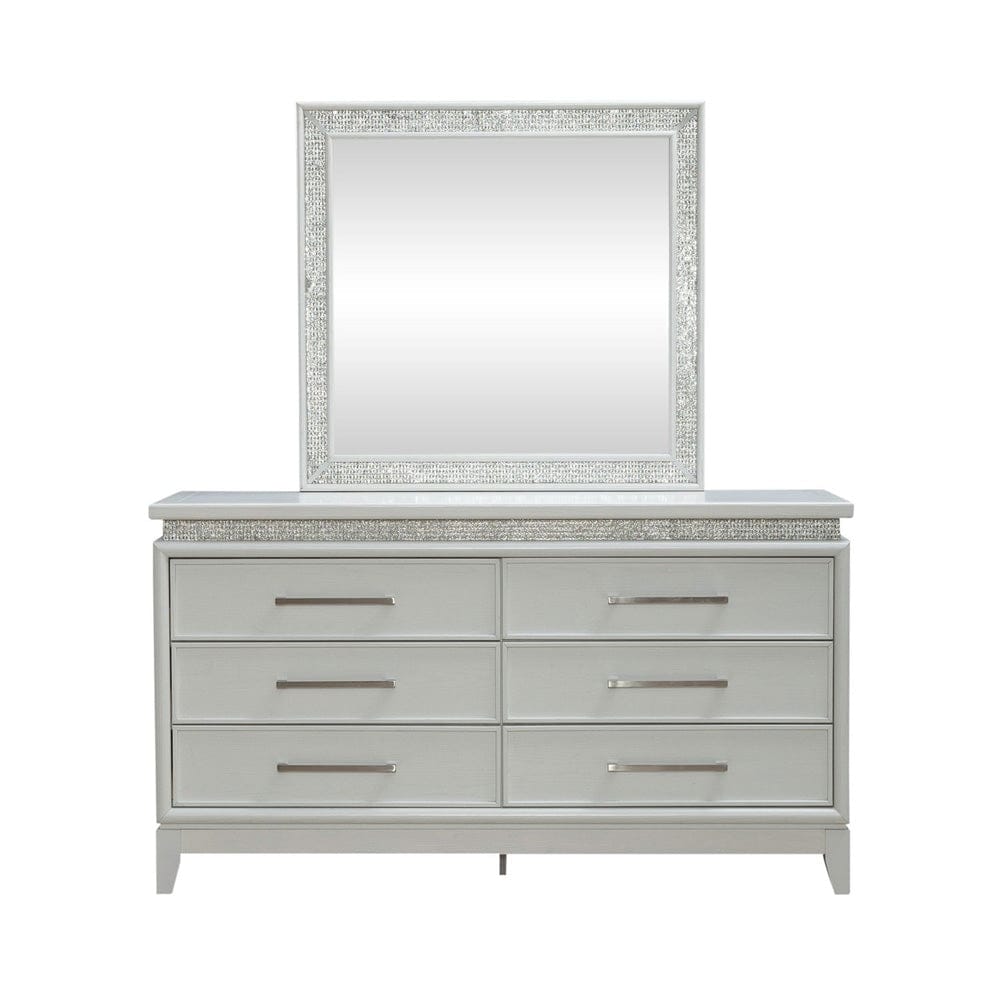 Liberty Furniture - Reflections - Dresser & Mirror in White - 781-BR-DM view 4