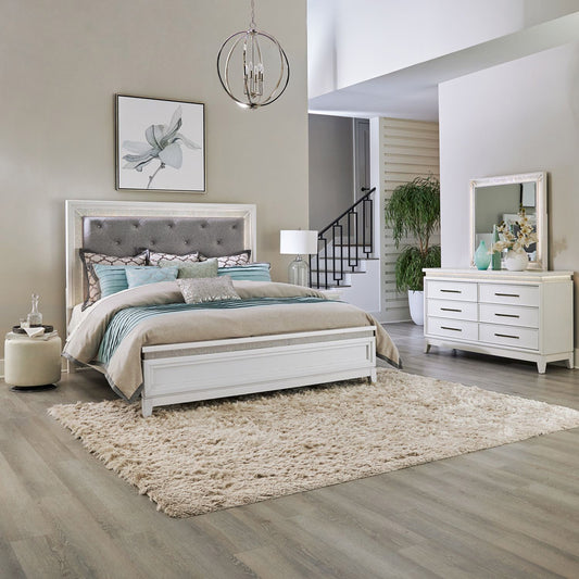 Liberty Furniture - Reflections King California Uph Bed, Dresser & Mirror - 781-BR-CKUBDM view 1