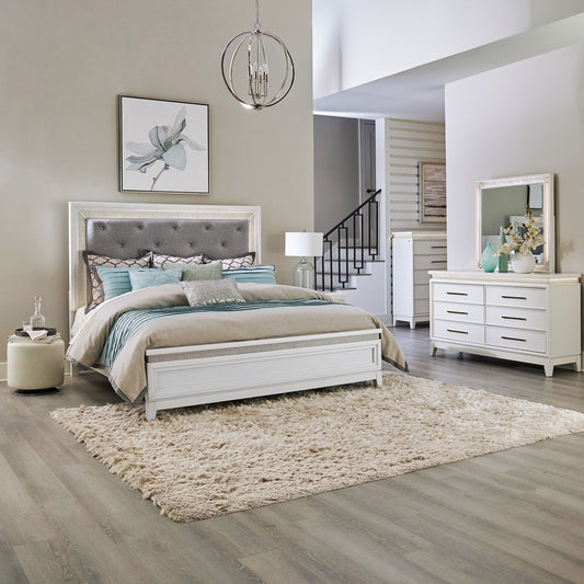 Liberty Furniture - Reflections King California Uph Bed, Dresser & Mirror, Chest - 781-BR-CKUBDMC view 1