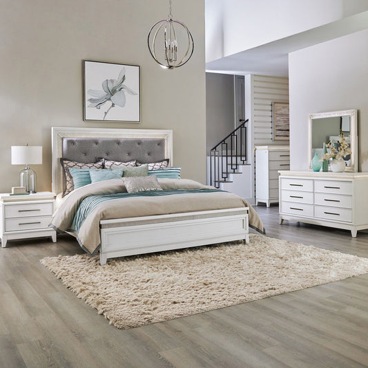 Liberty Furniture - Reflections King California Uph Bed, Dresser & Mirror, Chest, Night Stand - 781-BR-CKUBDMCN view 1