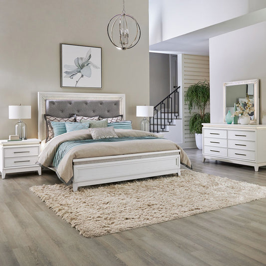 Liberty Furniture - Reflections King California Uph Bed, Dresser & Mirror, Night Stand - 781-BR-CKUBDMN view 1