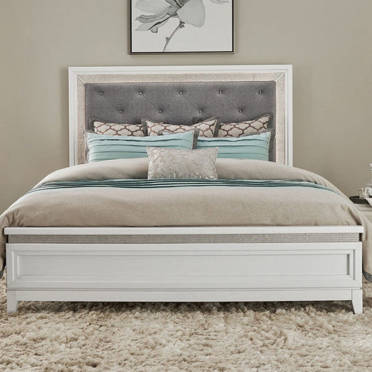 Liberty Furniture - Reflections - King California Uph Bed in White - 781-BR-CKUB view 1