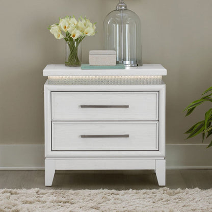 Liberty Furniture - Reflections - Nightstand w/ Lights and Charging Station in White - 781-BR61 view 1
