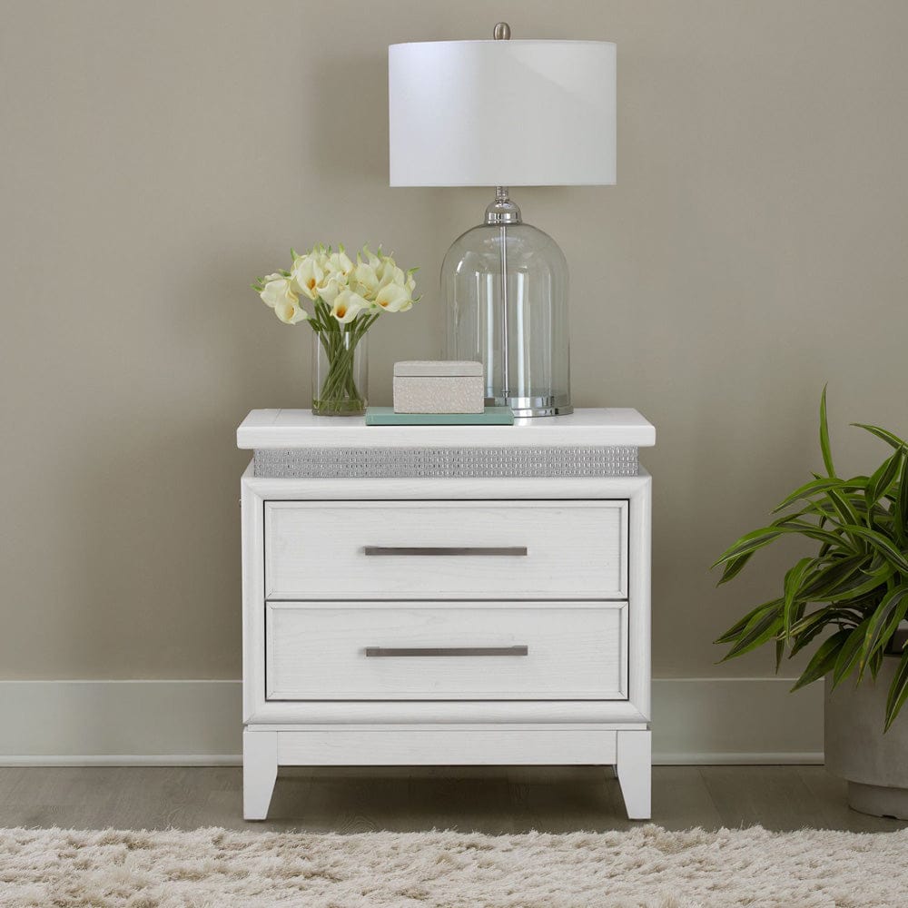 Liberty Furniture - Reflections - Nightstand w/ Lights and Charging Station in White - 781-BR61 view 2